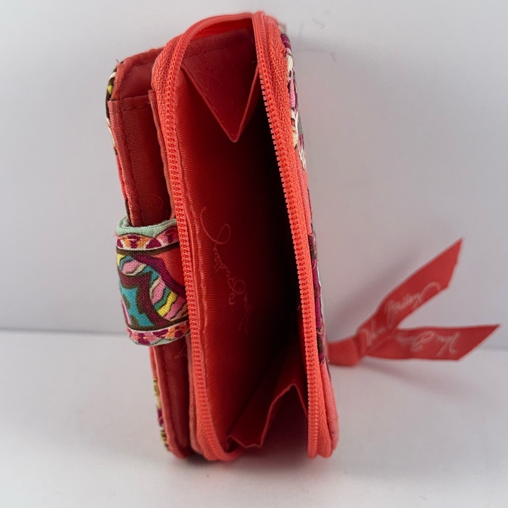 Vera Bradley Mini Snap Close Bifold Wallet Call Me Coral Pattern Rare Retired - Picture 4 of 6